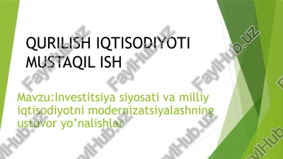 qurilish iqtisodiyoti — PPTX