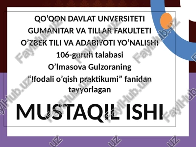nutq va nutq texnikasi tushunchalari. — PPTX