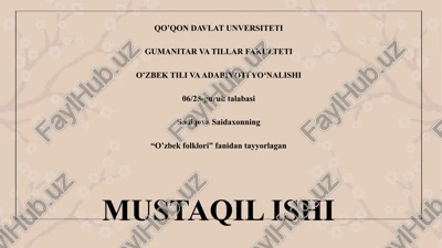 go‘ro‘g‘li turkumidagi dostonlar — PPTX