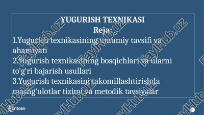 yugurish texnikasi — PPTX