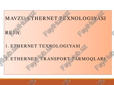 ethernet texnologiyasi — PDF