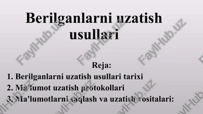 berilganlarni uzatish usullari — PPT