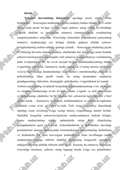 konvergent medianing tarixi, kelib chiqishi. — DOC