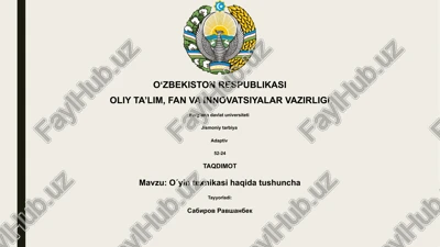 o'yin texnikasi — PPTX