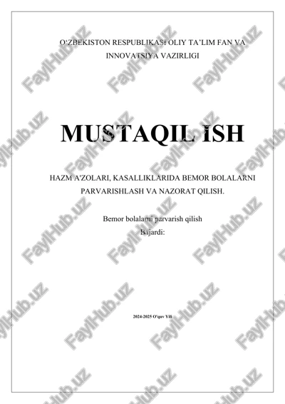 hazm a'zolari va kasalliklarining asosiy tushunchalari — DOCX