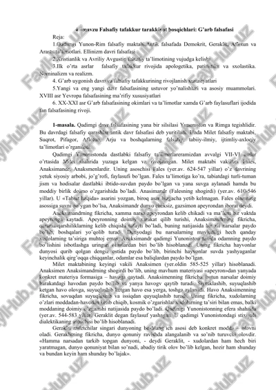 qadimgi yunon-rim falsafiy maktabi — DOCX