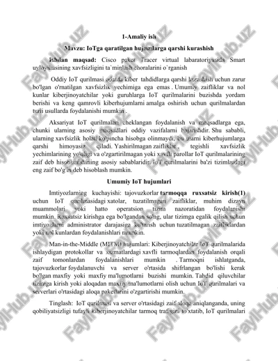 iotga qaratilgan hujumlarga qarshi kurashish — DOCX