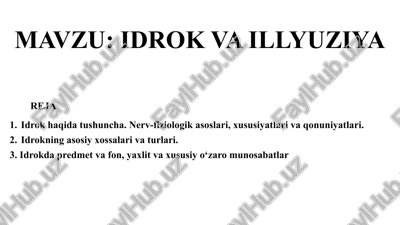 idrok va illyuziya — PPTX