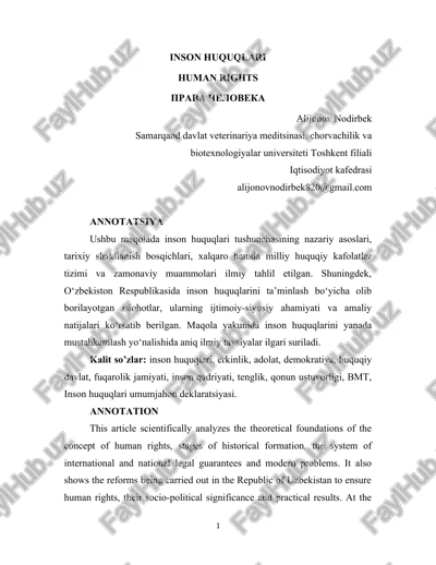 inson huquqlari — DOCX
