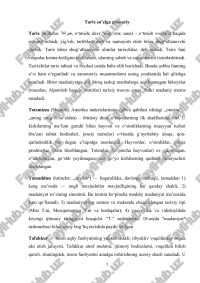 tarix so’ziga glossariy — DOCX
