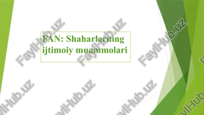 shaharlarning ijtimoiy muammolari — PPTX