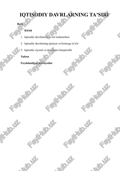 iqtisodiy davrlarning taʼsiri — DOCX