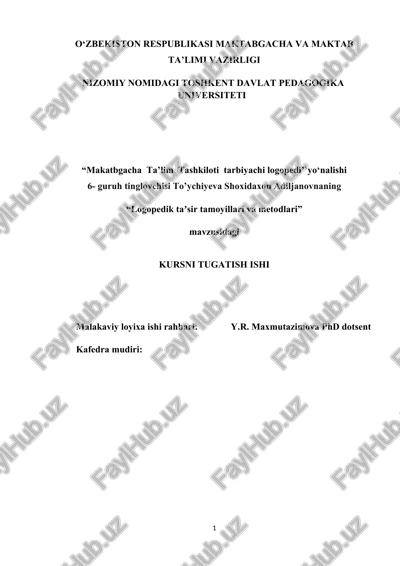 logopedik ta’sir tamoyillari va metodlari — DOCX