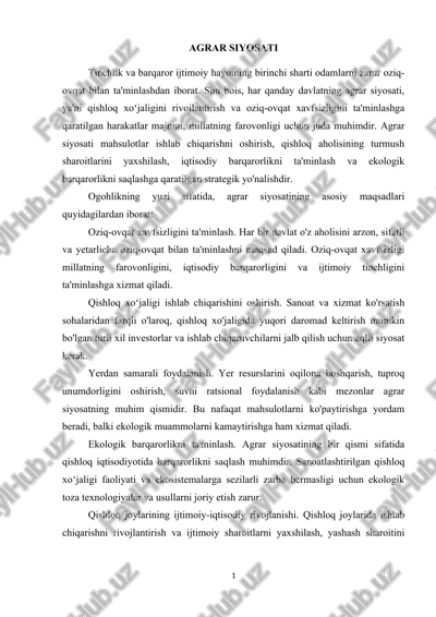 agrar siyosati — DOCX