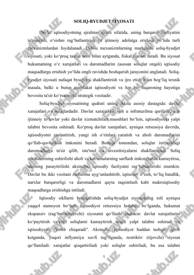 soliq-byudjet siyosati — DOCX