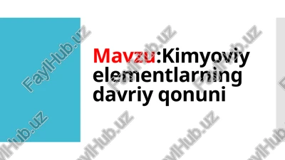 kimyoviy elementlar — PPTX