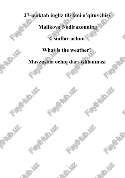 what is the weather? english lesson plan — DOCX
