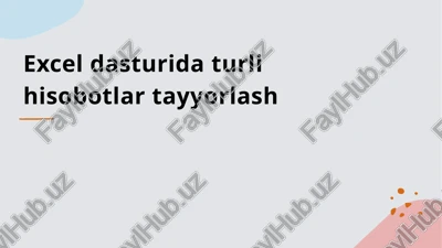 exceldasturidaturlihisobotlartayyorlash — PPTX