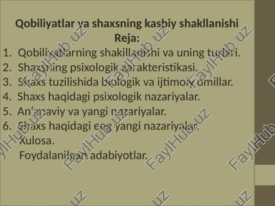 qobiliyatlar va shaxsning kasbiy shakllanishi — PPTX