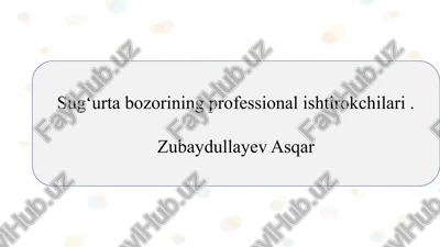 sugʻurta bozorining professional ishtirokchilari . slayd — PPTX