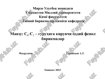 tabiiy fenol birikmalar kimyosi — PDF