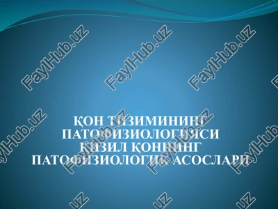 qon tizimining patofiziologiyasi — PPTX