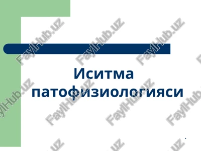 isitma patofiziologiyasi — PPTX