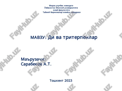 di va triterpenlar — PPT