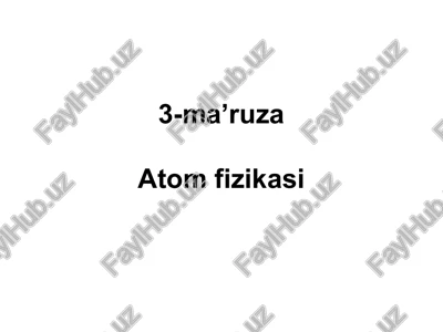 rentgen spektrining qisqa to'liqin chegarasi — PPT