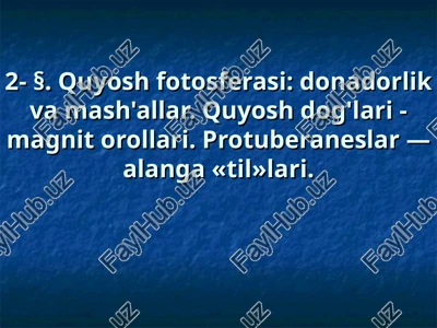 quyosh fotosferasi — PPT
