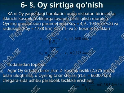 oyning kosmik tezliklari — PPT