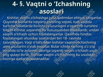 vaqtni o 'ichashning asoslari — PPT