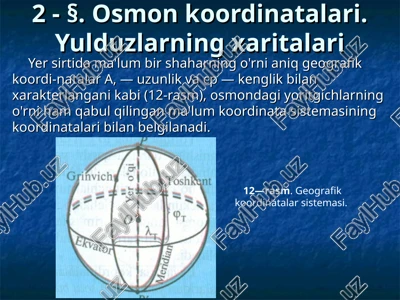 geografik koordinatalar sistemasi — PPT