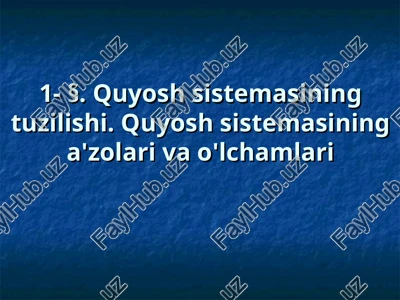 quyosh sistemasining tuzilishi — PPT