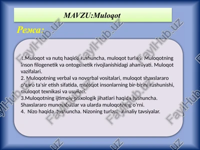 muloqot — PPTX