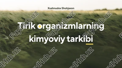 tirik organizmlarning kimyoviy tarkibi — PDF
