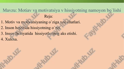 motiv va motivatsiya — PPTX