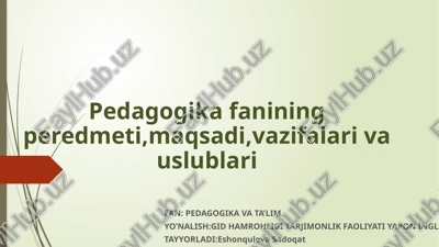 pedagogika va ta'lim — PPTX