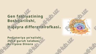 gen faolligini boshqarishga kirish — PPTX