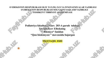 qon biokimyosi — PPTX