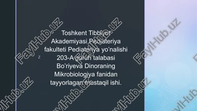aktinomikoz qoʻzgʻatuvchilari — PPTX