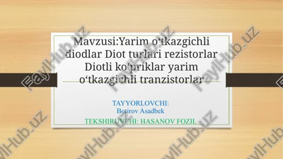 yarim o‘tkazgichli diodlar — PPTX