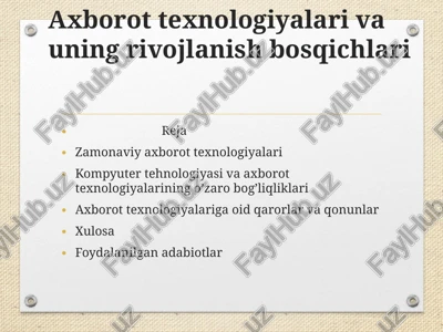 axborot texnologiyalari, buxgalteriya — PPT