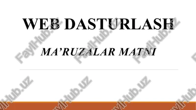 web dasturlash-html — PPTX