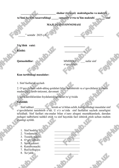 majlisi bayonnomasi — DOCX