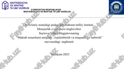 menejerlik o‘quv kursi — PPTX