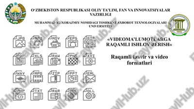 raqamli tasvir va video formatlariraqamli tasvir va video formatlari — PPTX