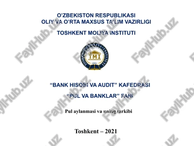 pul aylanmasi va uning tarkibi — PPTX