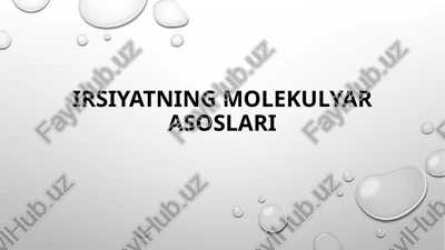 irsiyatning molekulyar asoslari — PPTX