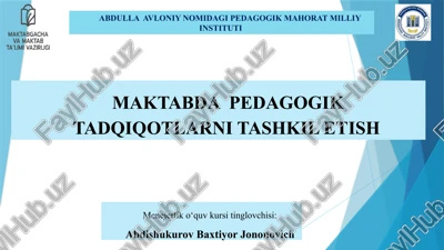 pedagogik tadqiqotlar — PPTX